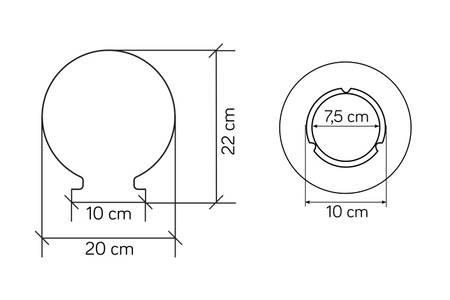 Klosz do Lampy ogrodowej Zewnętrzny KULA G-200 FUME 20cm Su-Ma