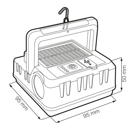 Lampa Solarna Kempingowa 1W 100lm 8000lmK Zimna Szara IPX4 z Czujnikiem Zmierzchu Sanico Goldlux