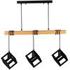 Lampa Wisząca Sufitowa SWEDEN 3x E27 Zwis Drewno Czarny GOLDLUX (Polux)