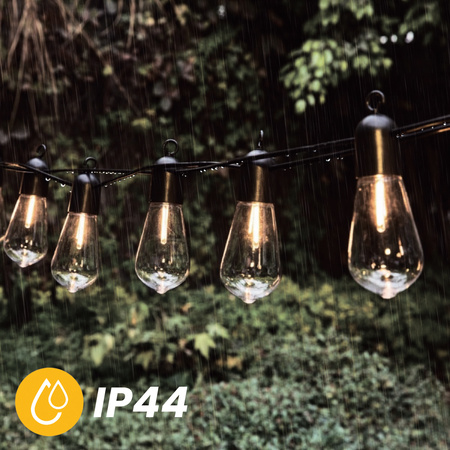 Girlanda Solarna Ogrodowa 20x LED Ozdobne Żarówki EDISON ST58 11,48m Ciepła 3000K EREMI LUMILED