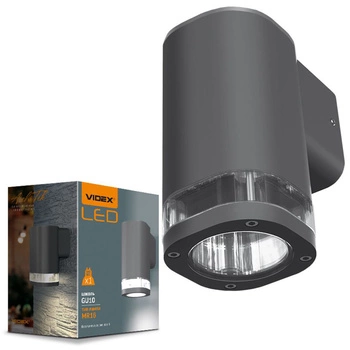 Kinkiet Ogrodowy Lampa Elewacyjna Zewnętrzna IP54 GU10 Szara BRUNO Videx