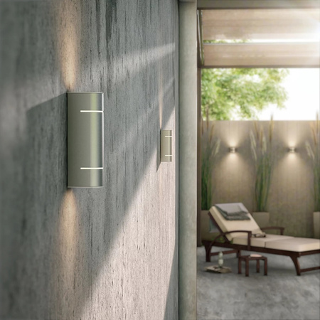 Lampa Ogrodowa LED Kinkiet Elewacyjny SUNSET myGarden 2x1W 2700K IP44 Góra-Dół Srebrna PHILIPS