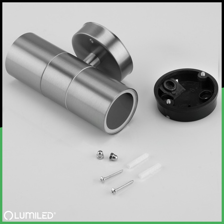 Kinkiet Ogrodowy Lampa Ścienna Elewacyjna góra dół LED GU10 IP44 ZINNIA INOX LUMILED