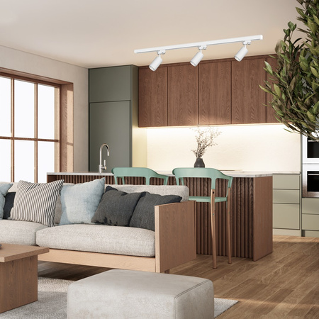 Zestaw Szyna Oświetleniona Szynoprzewód 3xPipe GU10 + Prowadnica 1,5m Biały Milagro