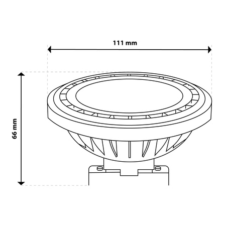 Żarówka LED G53 Reflektor AR111 15W = 100W 1521lm 3000K Ciepła 38° 12V LUMILED