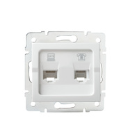 Gniazdo Komputerowo-Telefoniczne RJ45 RJ11 Kwadratowe Białe LOGI Kanlux