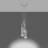 Lampa Sufitowa Oprawa Natynkowa SPOT TUBA 3x GU10 Wisząca Zwis Tubularna Biała Szara Nowoczesna Borigio Sollux