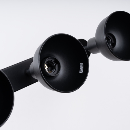 Lampa Sufitowa Oprawa Natynkowa Reflektor 3x E27 Ruchoma Geometryczna Czarna Industrialna Elba Sollux