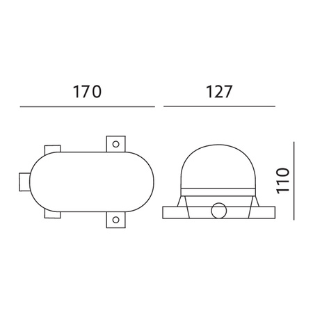 Oprawa LED E27 KANAŁOWA Lampa Garażowa Owal 60W Siatka Metal IP44 Biała KOBI