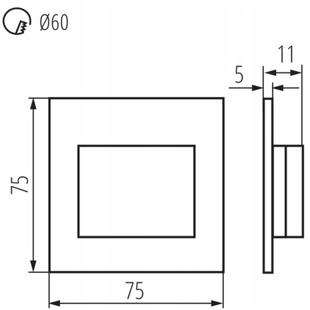 Oprawa Schodowa LED Erinus LL 1,5W 4000K Neutralna Szara KANLUX