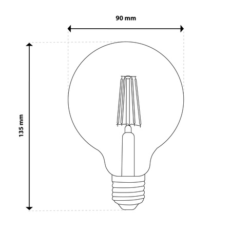 3x Żarówka LED E27 Kula G95 6W = 50W 660lm 2000K Ciepła 360° BURSZTYNOWA FILAMENT LUMILED