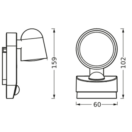 Kinkiet Ogrodowy Lampa Elewacyjna Zewnętrzna Reflektor LED z Czujnikiem Ruchu i Zmierzchu 3W 155lm 3000K Ciepła Ściemnialna Szary IP54 Endura Osram