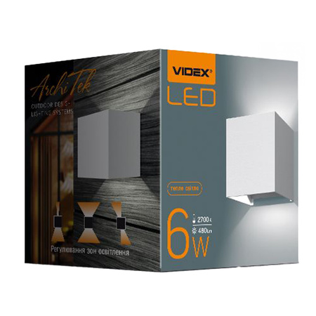 Kinkiet Ogrodowy Lampa Elewacyjna Zewnętrzna LED 6W 580lm 2700k Ciepła Biała ERIC Videx