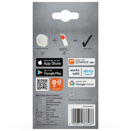 Czujnik Ruchu Bezprzewodowy Wewnętrzny SMART+ WiFi LEDVANCE