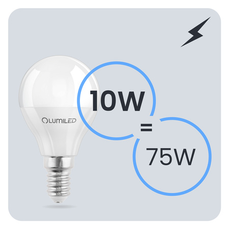 Żarówka LED E14 Kulka P45 10W = 75W 1100lm 4000K Neutralna 180° LUMILED