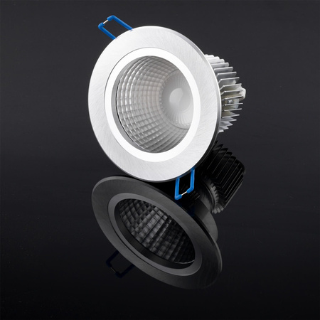 Oprawa Sufitowa 9W Podtynkowa LED DOWNLIGHT DEEP Okrągła 4000K 720lm Srebrna