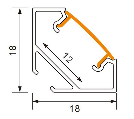 Profil Aluminiowy LED Narożny Natynkowy Czarny 2m z Kloszem Przezroczystym do Taśm LED + Zaślepki seria R Ecolight