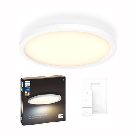 Panel LED Natynkowy Lampa Sufitowa Aurelle Biała 21W CCT PHILIPS HUE Bluetooth + Przełącznik Dimmer Switch 