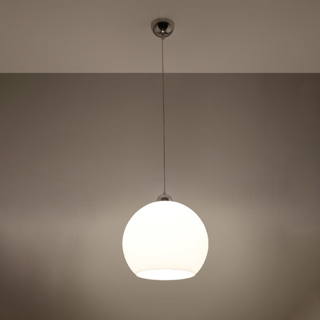 Lampa Sufitowa Wisząca Zwis Kula E27 Okrągła Biała Minimalistyczna Ball Sollux