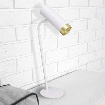 Lampka Biurkowa Stołowa GU10 Biała Fado Sanico Goldlux
