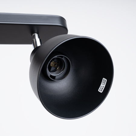 Lampa Sufitowa Oprawa Natynkowa Reflektor 2x E27 Ruchoma Geometryczna Czarna Industrialna Elba Sollux