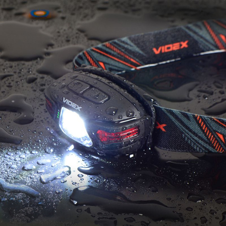 Latarka Czołowa Akumulatorowa LED 5W 330lm 5 Trybów Pracy USB-C Wodoszczelna IP67 Videx