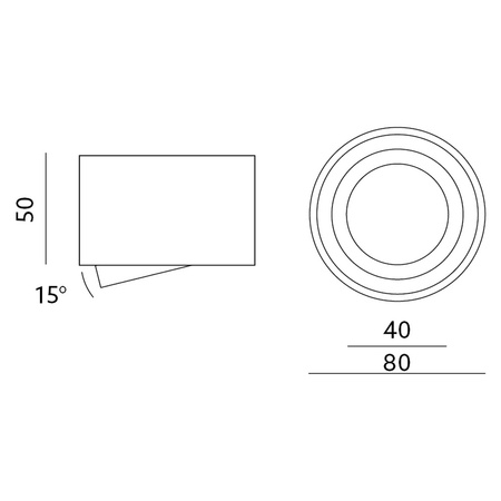 Oprawa Natynkowa Halogenowa SPOT 50mm Czarna Okrągła Ruchoma OH36S Kobi