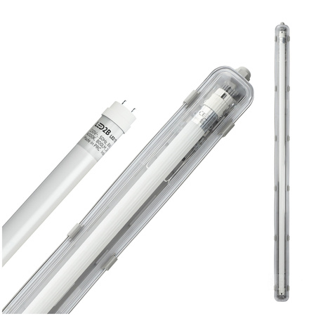 Zestaw Lampa Oprawa Hermetyczna Przemysłowa 1x120cm + Świetlówka LED T8 18W 4000K Neutralna IP65 Kobi