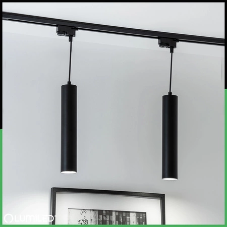 Lampa Wisząca Szynoprzewód Zwis Szyna 29cm Reflektor GU10 LED SOPLO Czarny LUMILED