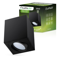 Oprawa Natynkowa HALOGENOWA Spot Tuba Ruchoma GU10 Kwadratowa Czarna 84mm AMAT-M LUMILED