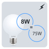 Zestaw 3x Żarówka LED E27 G95 8W = 75W 4000K Neutralna Globe Mleczny Filament LUMILED