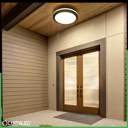 Lampa Ogrodowa Zewnętrzna Ścienna Kinkiet Elewacyjny do LED 2x E27 Okrągły LARIS LUMILED