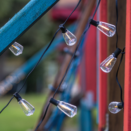 Girlanda Solarna Ogrodowa 40x LED Ozdobne Żarówki 14,5m 2700K Ciepła + Pilot PYRIS LUMILED