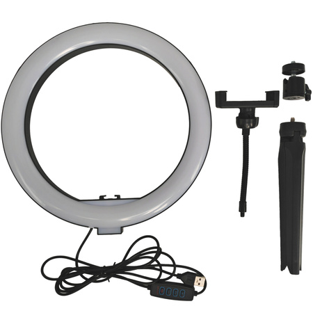 Lampa Stołowa LED 10W 240lm 2700-4000-6500K Ciepła 360° Czarna Ściemnialna SELFIE Sanico Goldlux