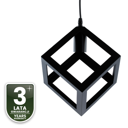 Lampa Wisząca Sufitowa Geometryczna Kwadrat Zwis LED E27 TALUS Czarna LUMILED