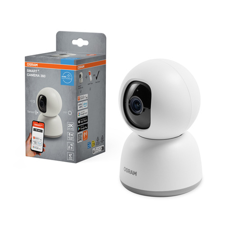 Inteligentna Kamera Wewnętrzna Stojąca 360° Głośnik Śledzenie Ruchu Smart+ Wifi Biała Osram