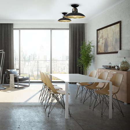 Lampa Sufitowa FELIX Czarna Złota 1xE27 Milagro