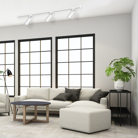 Zestaw Szyna Oświetleniona Szynoprzewód 3xPipe Ring GU10 + Prowadnica 1,5m Biały Milagro