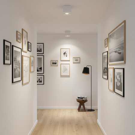 Oprawa Natynkowa HALOGENOWA Spot Tuba Ruchoma GU10 Kwadratowa Biała 84mm AMAT-M LUMILED