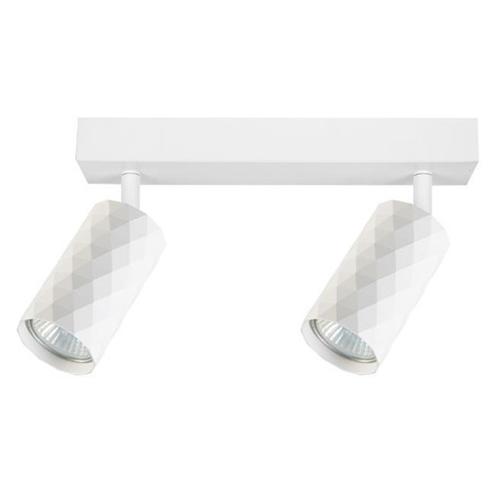 Lampa Sufitowa Spot Tuba Reflektor Oprawa Halogenowa 2x GU10 Ruchomy Biały Glamour Masterled