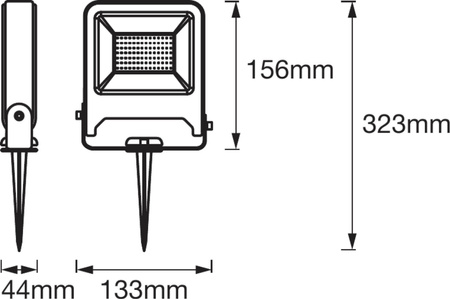 Naświetlacz LED Reflektor Zewnętrzny Lampa 20W 1700lm 3000K IP65 Szary Wbijany Endura Ledvance