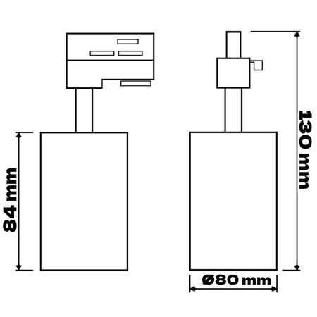 Zestaw Szyna Oświetleniowa Szynoprzewód 1,5m +3x Reflektor Szynowy LED Lampa GU10 Czarny Mat