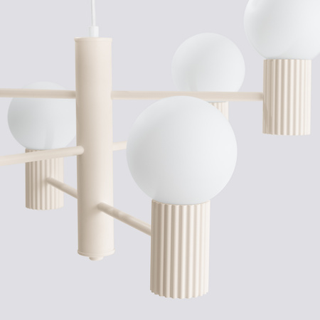 Lampa Wisząca Żyrandol 6x G9 Aluminiowa Beżowy Halo French Sky SL.1831 Sollux