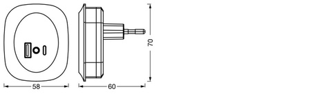 Lampka Nocna LED Orientacyjna do Gniazdka 12.5W 9lm 3000K Ciepła z Czujnikiem Zmierzchu Czarny Lunetta Ledvance