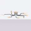 Lampa Sufitowa Żyrandol 8x E27 Naturalne Drewno Czarna Timbo Peach Puff SL.1671 Sollux