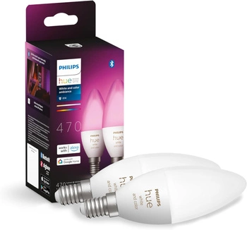 2PAK Żarówka LED Świeczka E14 B39 5,3W CCT RGB PHILIPS HUE White & COLOR Ambiance Bluetooth Zigbee