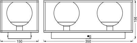 Lampa Łazienkowa Oprawa Dekoracyjna Ozdobna 2xG9 IP44 Ścienna Czarna LEDVANCE