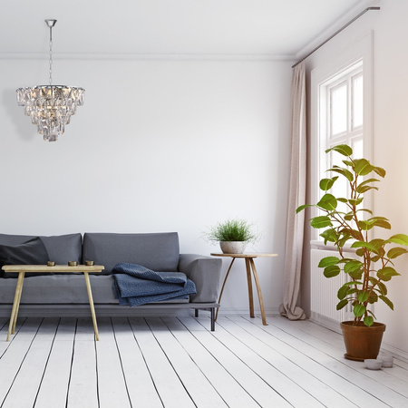 Lampa Wisząca Sufitowa Żyrandol CHELSEA Chrom 6xE14 Milagro