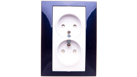 Unica Plus Gniazdo podwójne z/u z przesłoną błękit indygo MGU63.069.842