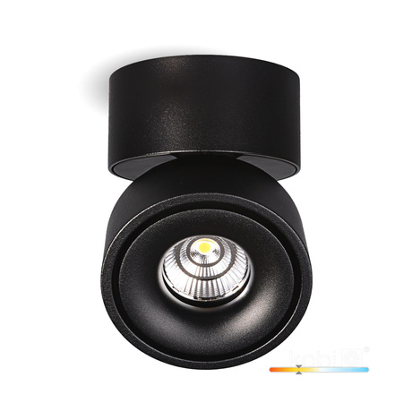 Oprawa Sufitowa Reflektor Regulowany LED 9W 550lm 3000K Ciepła Ściemnialna CRI90 Czarna Lahti Kobi